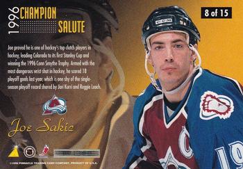 1996-97 Zenith - Champion Salute #8 Joe Sakic Back