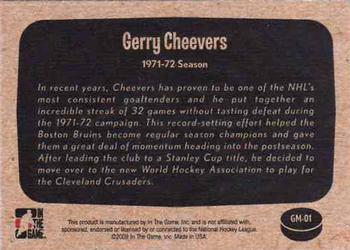 2009-10 In The Game 1972 The Year In Hockey - Great Moments #GM-01 Gerry Cheevers / The Streak  Back