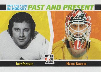 2009-10 In The Game 1972 The Year In Hockey - Past and Present #PP-02 Tony Esposito / Martin Brodeur  Front