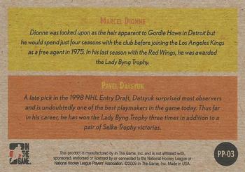 2009-10 In The Game 1972 The Year In Hockey - Past and Present #PP-03 Marcel Dionne / Pavel Datsyuk  Back