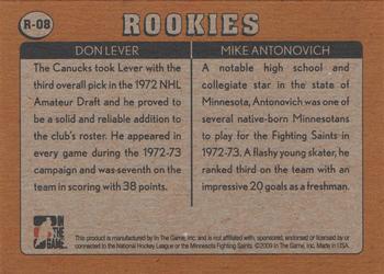 2009-10 In The Game 1972 The Year In Hockey - Rookies #R-08 Don Lever / Mike Antonovich  Back