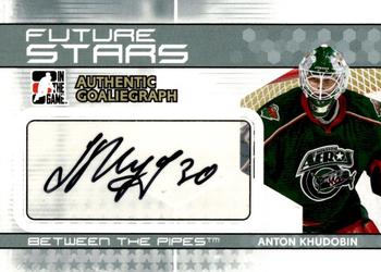 2009-10 In The Game Between The Pipes - Authentic Goaliegraphs #A-AK Anton Khudobin  Front