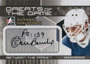 2009-10 In The Game Between The Pipes - Authentic Goaliegraphs #A-DB Dan Bouchard  Front