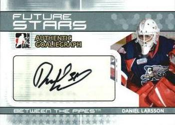 2009-10 In The Game Between The Pipes - Authentic Goaliegraphs #A-DL Daniel Larsson  Front