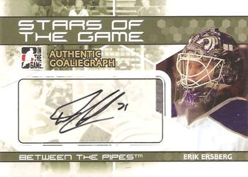 2009-10 In The Game Between The Pipes - Authentic Goaliegraphs #A-EE Erik Ersberg  Front
