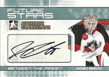 2009-10 In The Game Between The Pipes - Authentic Goaliegraphs #A-JE Jhonas Enroth  Front