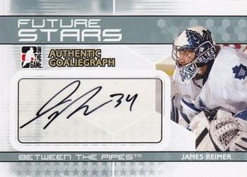 2009-10 In The Game Between The Pipes - Authentic Goaliegraphs #A-JR James Reimer  Front