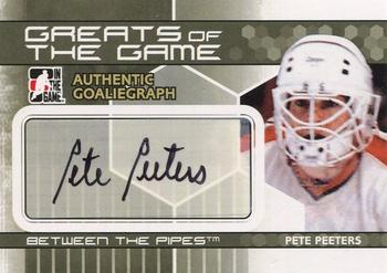 2009-10 In The Game Between The Pipes - Authentic Goaliegraphs #A-PP Pete Peeters  Front
