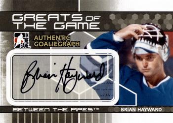 2009-10 In The Game Between The Pipes - Authentic Goaliegraphs #A-BH2 Brian Hayward  Front