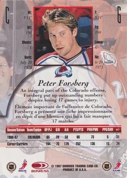 1997-98 Donruss Canadian Ice #6 Peter Forsberg Back