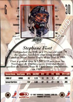 1997-98 Donruss Canadian Ice #30 Stephane Fiset Back