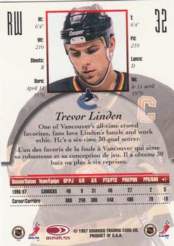 1997-98 Donruss Canadian Ice #32 Trevor Linden Back