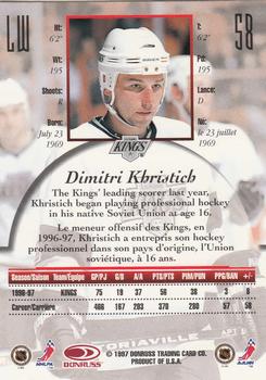 1997-98 Donruss Canadian Ice #58 Dimitri Khristich Back