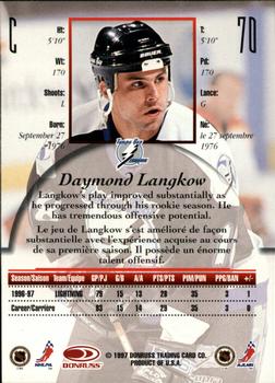 1997-98 Donruss Canadian Ice #70 Daymond Langkow Back