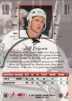 1997-98 Donruss Canadian Ice #81 Jeff Friesen Back