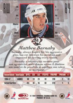 1997-98 Donruss Canadian Ice #84 Matthew Barnaby Back
