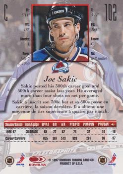 1997-98 Donruss Canadian Ice #102 Joe Sakic Back