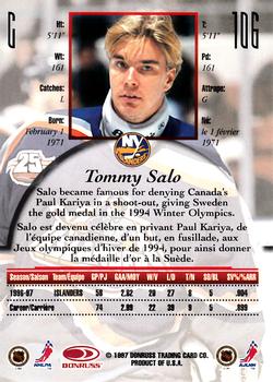 1997-98 Donruss Canadian Ice #106 Tommy Salo Back