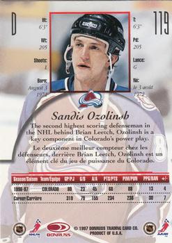 1997-98 Donruss Canadian Ice #119 Sandis Ozolinsh Back