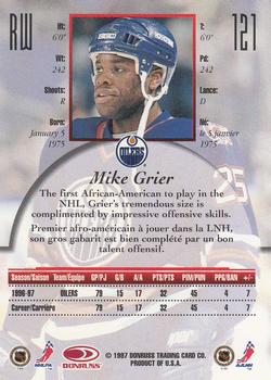 1997-98 Donruss Canadian Ice #121 Mike Grier Back