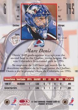 1997-98 Donruss Canadian Ice #145 Marc Denis Back