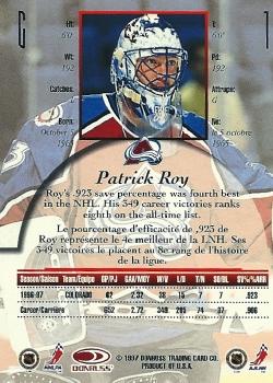 1997-98 Donruss Canadian Ice #1 Patrick Roy Back