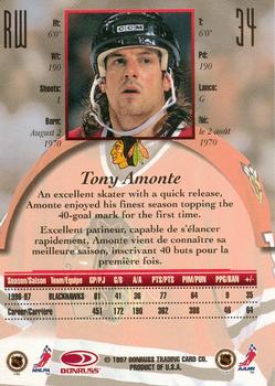 1997-98 Donruss Canadian Ice #34 Tony Amonte Back
