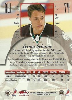 1997-98 Donruss Canadian Ice #74 Teemu Selanne Back