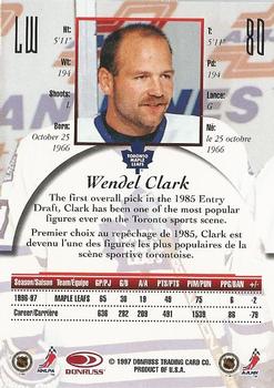 1997-98 Donruss Canadian Ice #80 Wendel Clark Back