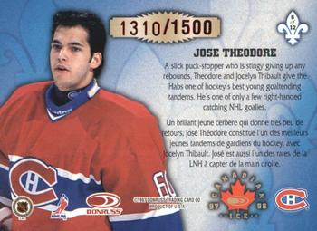 1997-98 Donruss Canadian Ice - Les Gardiens #6 Jose Theodore Back