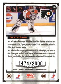 1997-98 Donruss Canadian Ice - Stanley Cup Scrapbook #10 Garth Snow Back