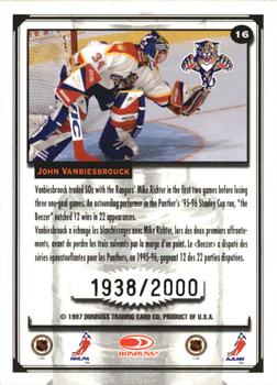 1997-98 Donruss Canadian Ice - Stanley Cup Scrapbook #16 John Vanbiesbrouck Back