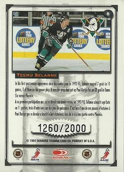 1997-98 Donruss Canadian Ice - Stanley Cup Scrapbook #8 Teemu Selanne Back