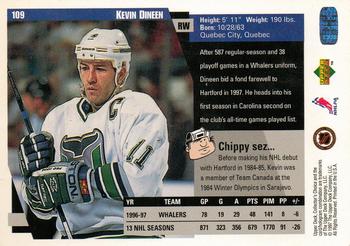 1997-98 Collector's Choice #109 Kevin Dineen Back