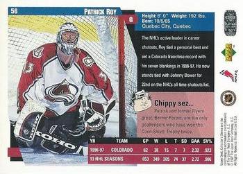 1997-98 Collector's Choice #56 Patrick Roy Back