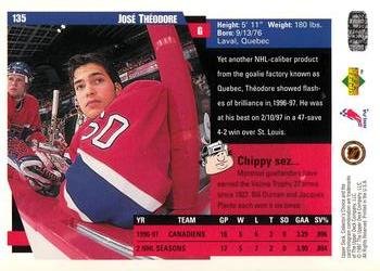 1997-98 Collector's Choice #135 Jose Theodore Back