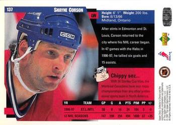 1997-98 Collector's Choice #137 Shayne Corson Back
