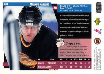 1997-98 Collector's Choice #261 Markus Naslund Back