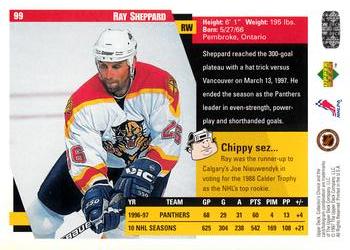 1997-98 Collector's Choice #99 Ray Sheppard Back