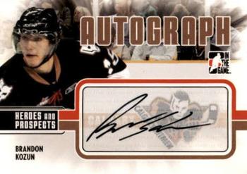 2009-10 In The Game Heroes and Prospects - Autographs #A-BK Brandon Kozun  Front