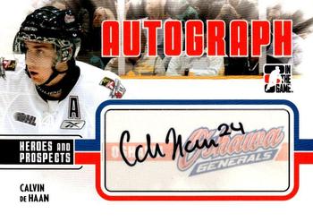 2009-10 In The Game Heroes and Prospects - Autographs #A-CDH Calvin de Haan  Front