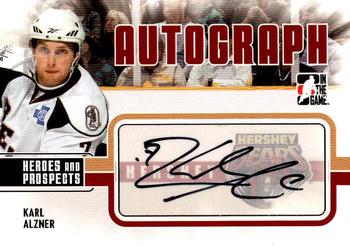 2009-10 In The Game Heroes and Prospects - Autographs #A-KA Karl Alzner  Front