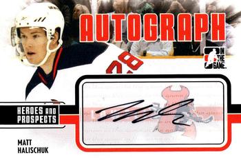 2009-10 In The Game Heroes and Prospects - Autographs #A-MHA Matt Halischuk  Front