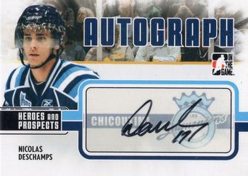 2009-10 In The Game Heroes and Prospects - Autographs #A-ND Nicolas Deschamps  Front