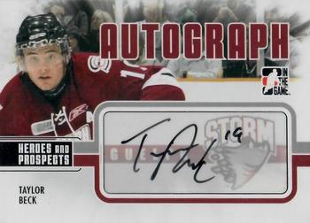 2009-10 In The Game Heroes and Prospects - Autographs #A-TBE Taylor Beck  Front