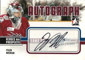 2009-10 In The Game Heroes and Prospects - Autographs #A-TW Tyler Weiman  Front