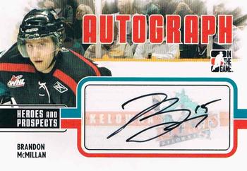 2009-10 In The Game Heroes and Prospects - Autographs #A-BMC Brandon McMillan  Front