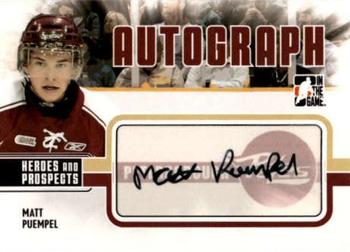 2009-10 In The Game Heroes and Prospects - Autographs #A-MPU Matt Puempel  Front