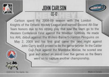 2009-10 In The Game Heroes and Prospects - Calder Cup Winners #CC-12 John Carlson  Back