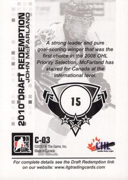 2009-10 In The Game Heroes and Prospects - Class of 2010 #C-03 John McFarland  Back